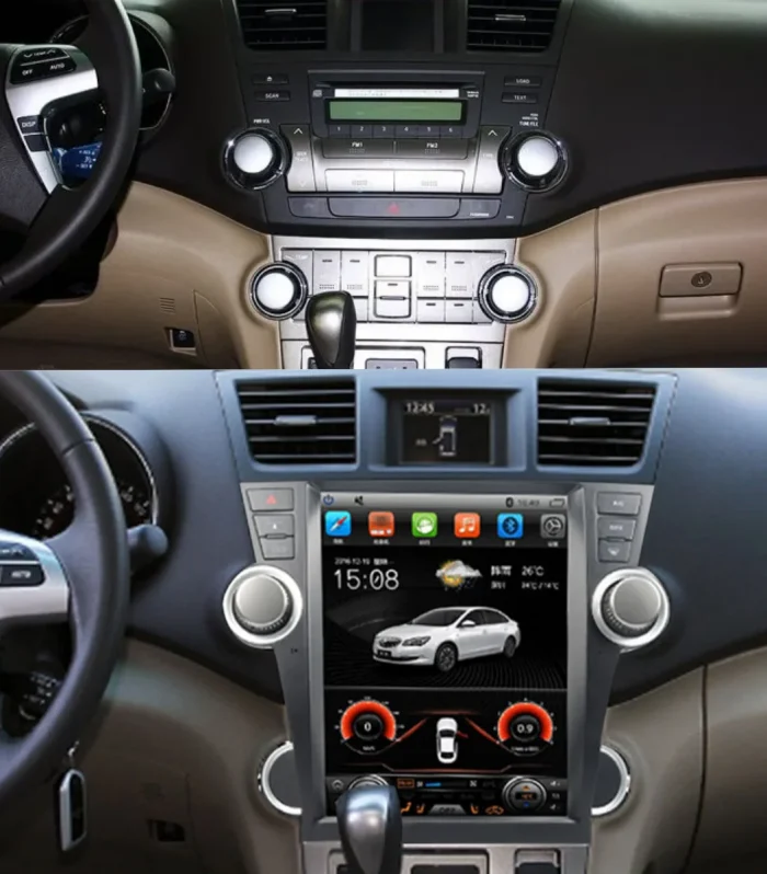 Car GPS Navigation Android For Car For Toyota Highlander 2007-2013 wifi Car Player Radio Tape Recorder Head Unit LCD