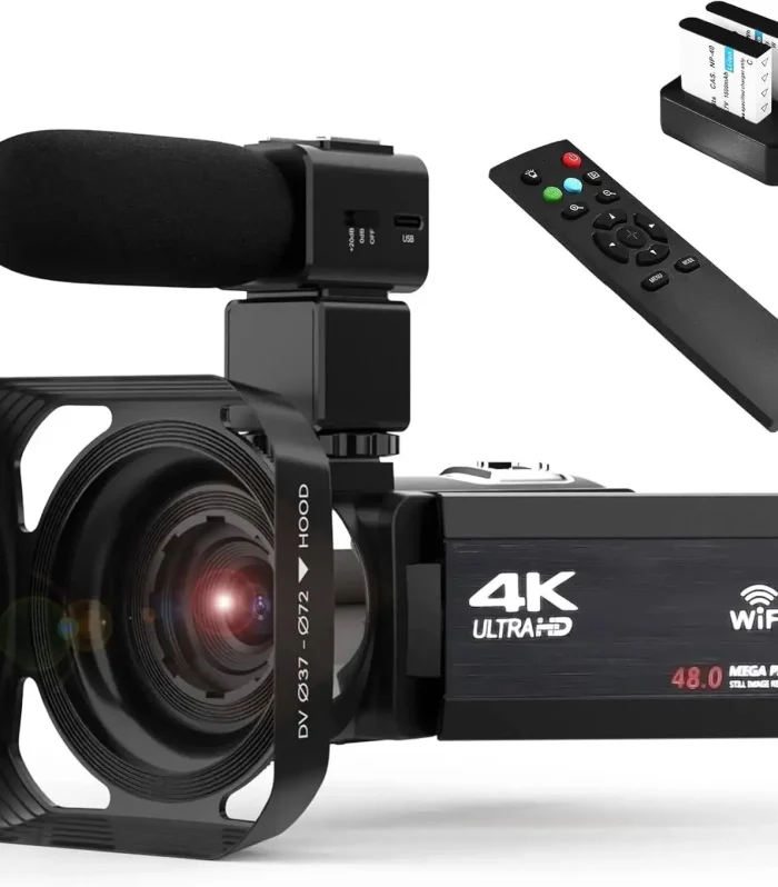 4k Video Camera Camcorder with 18X Digital Zoom,48MP Vlogging Camera for YouTube,3.0-inch IPS 270° Rotating Touchscreen,Micropho